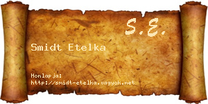 Smidt Etelka névjegykártya